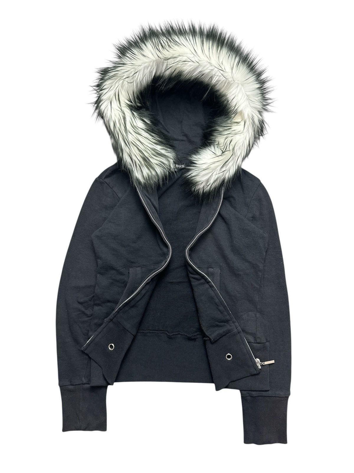 Japanese Brand STUDDED MISCH MASCH FUR ZIP BLACK HOODIE IFSIX LGB STYLE Size XS / US 0-2 / IT 36-38 - 6 Thumbnail