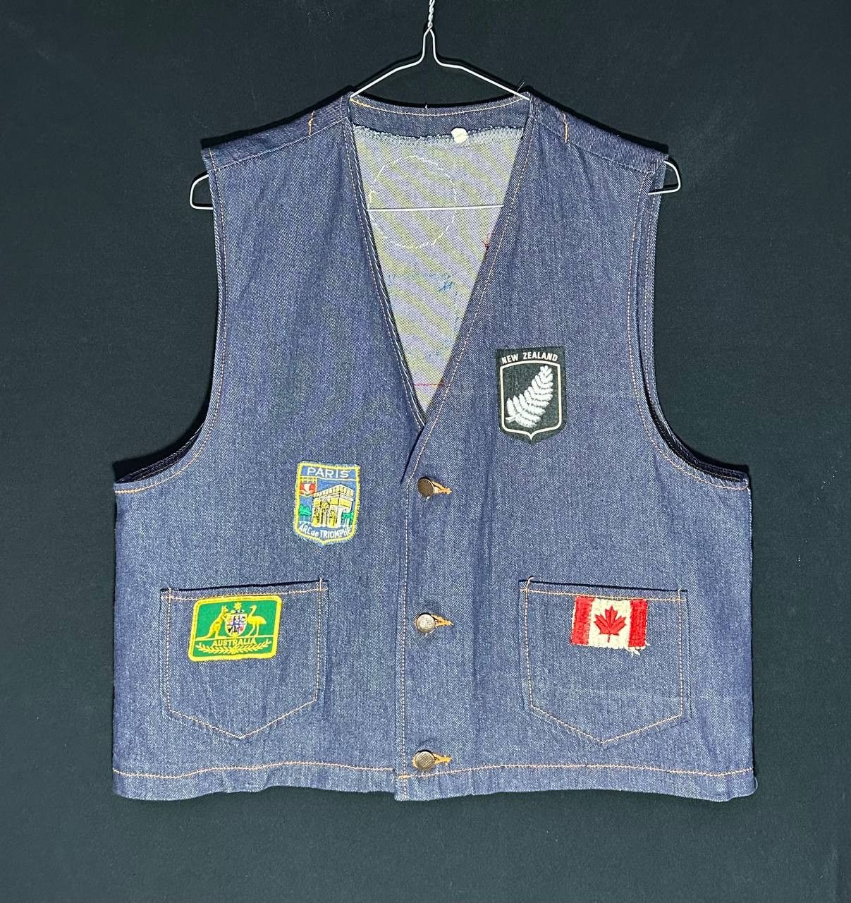 Handmade × Vintage Denim Vest Jean Jacket Sleeve gilet handmade patches country Size US L / EU 52-54 / 3 - 2 Thumbnail
