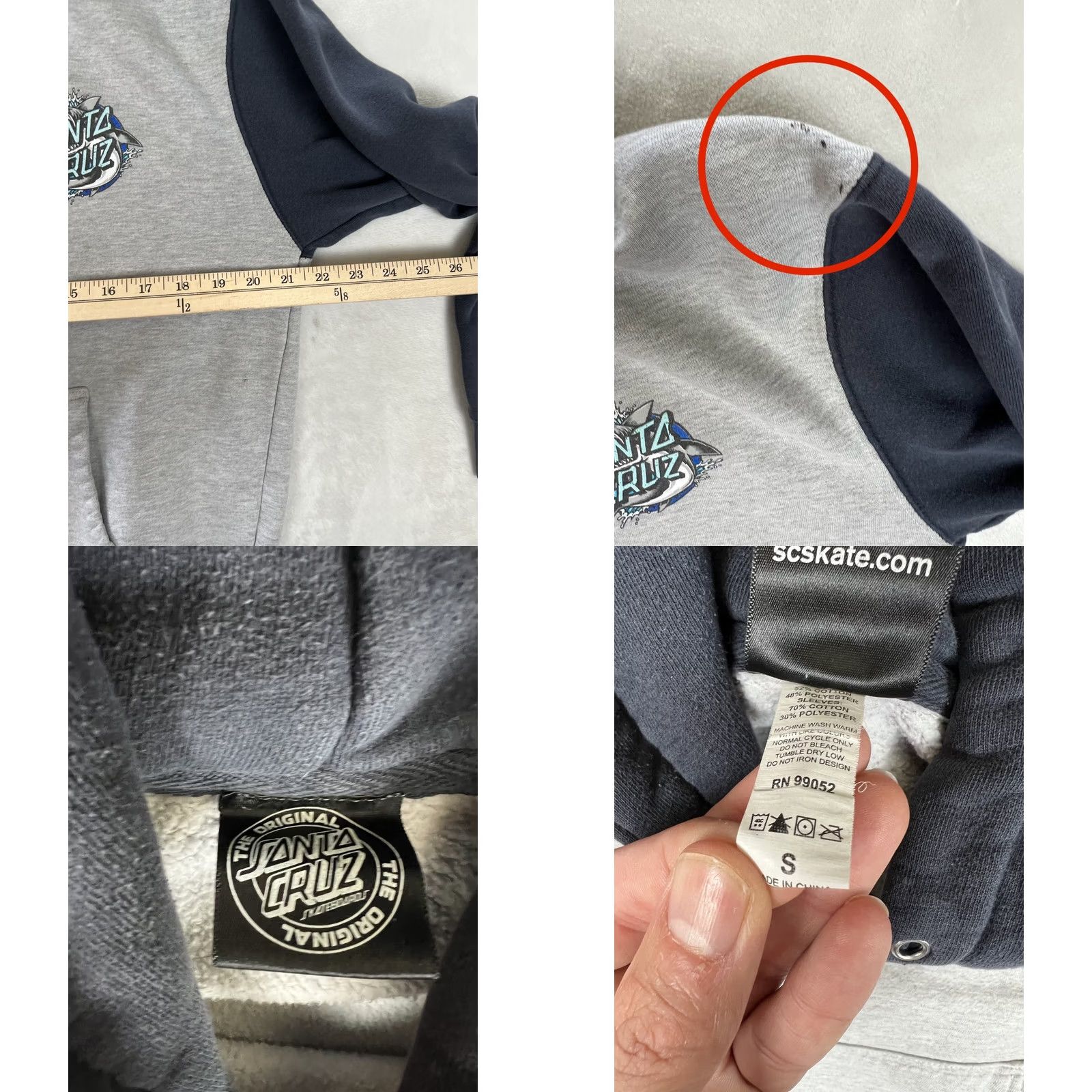 Vintage VINTAGE Santa Cruz Hoodie Sweatshirt Mens S Blue Logo 90s Skate Pullover Hooded Pockets Shedding Size US S / EU 44-46 / 1 - 8 Thumbnail