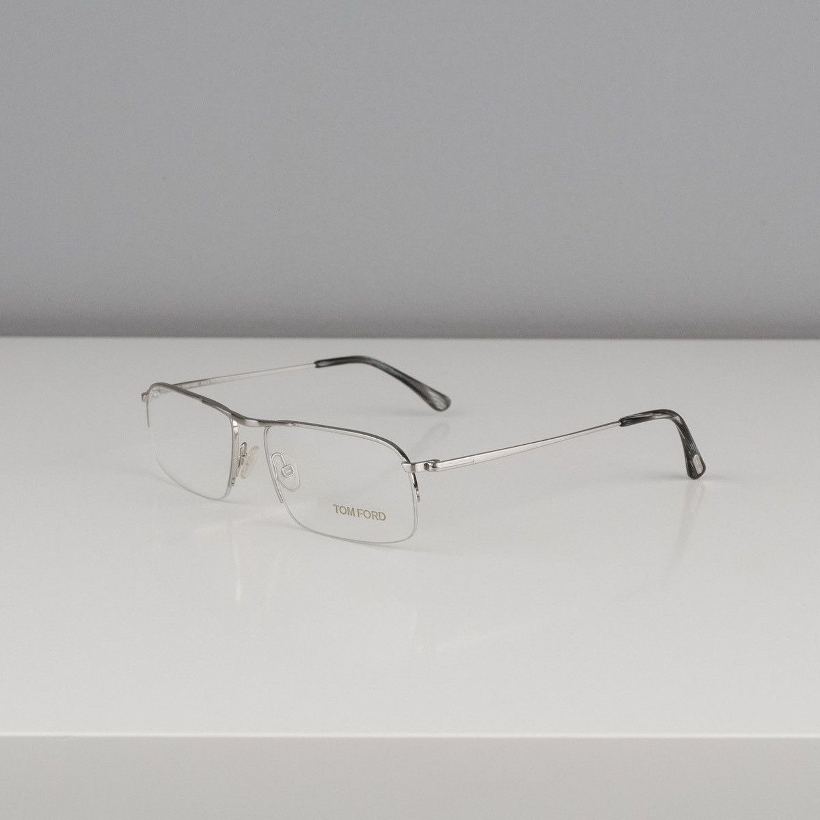 Tom Ford Tom ford tf logo gunmetal half rim eyewear glasses Grailed