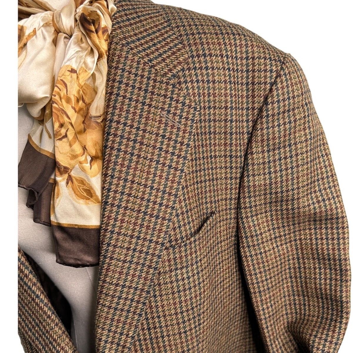 Chaps × Vintage Chaps Ralph Lauren Vintage Wool Houndstooth Blazer Brown 44R Size 44R - 2 Thumbnail