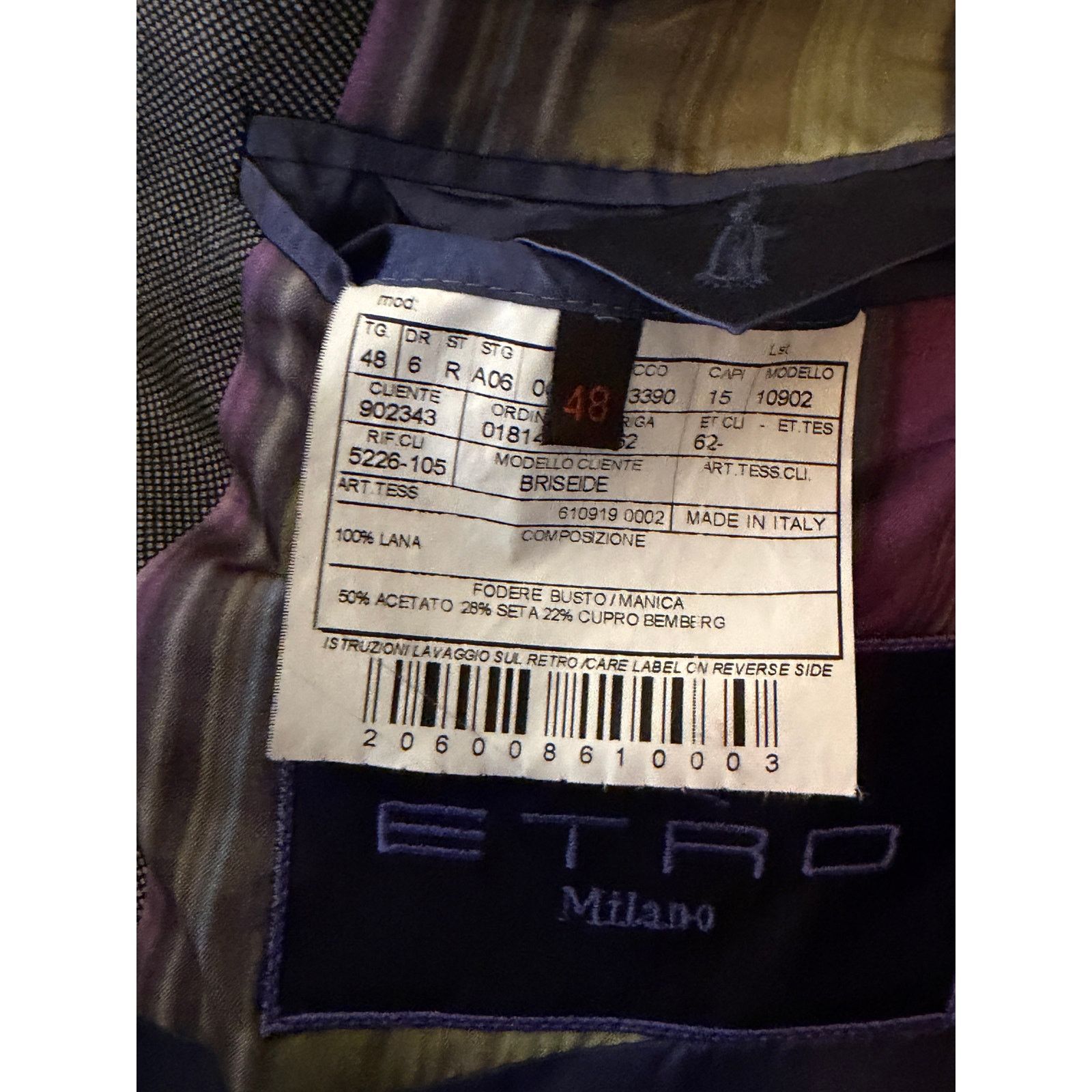 Etro Etro Grey Wool Blazer Size 48R - 4 Thumbnail
