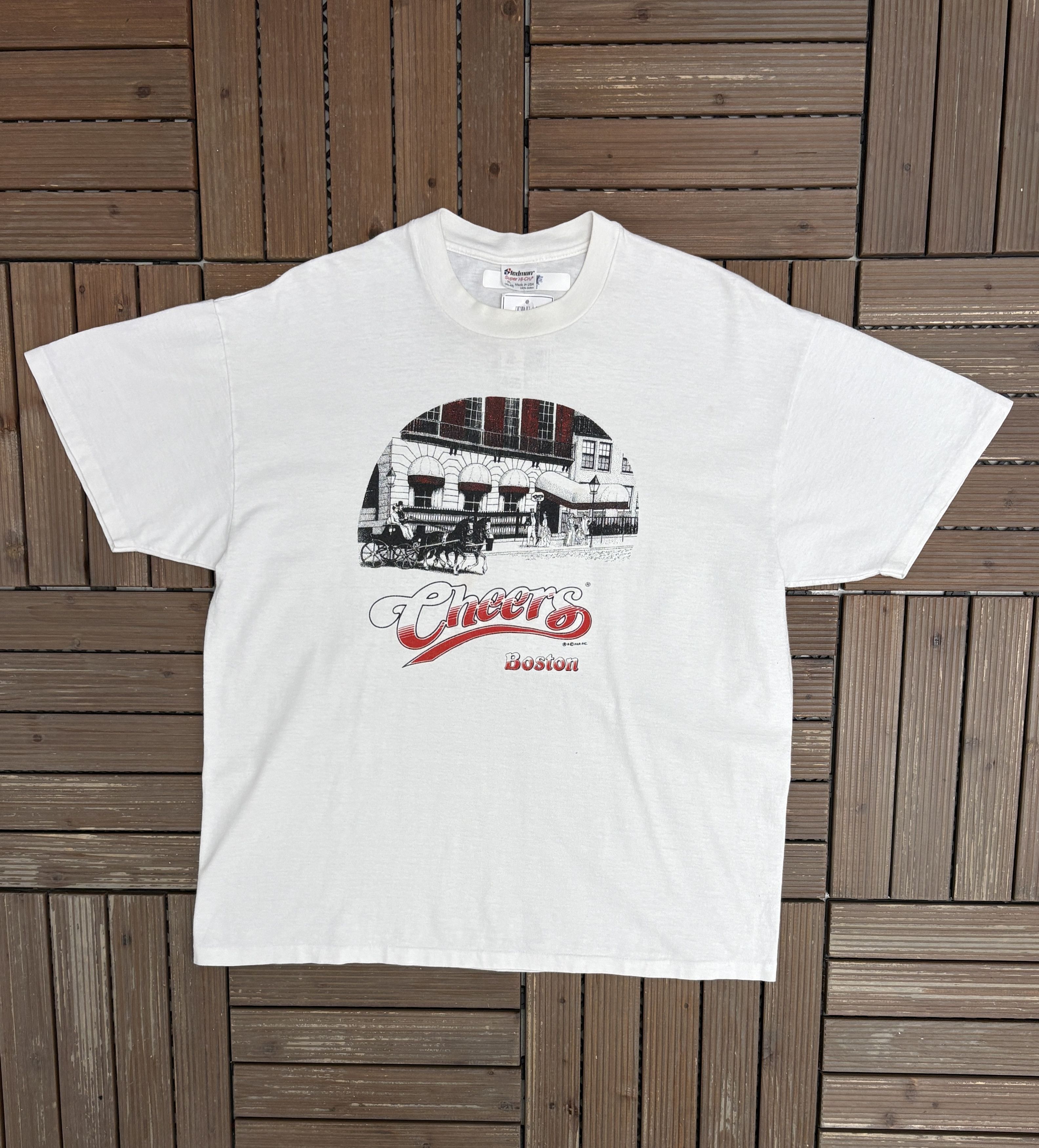 Vintage Cheers Boston Vintage Made in USA Single Stitch Tee Size US XL / EU 56 / 4 - 1 Thumbnail