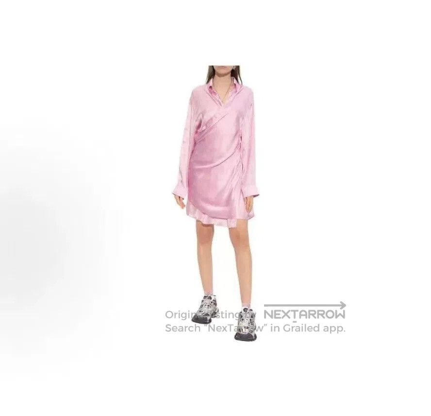 Balenciaga Balenciaga Pink Logo Print Dress. Size XXS / US 00 / IT 34 - 7 Thumbnail