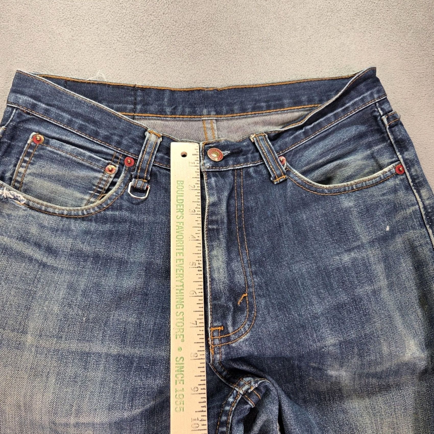 Levi's VTG Levi's Selvedge Jeans Mens Fenom Fragment Straight Thrashed Paint 28x30 Blue Denim Distressed Pockets 70s 80s Mens Size US 28 / EU 44 - 7 Thumbnail