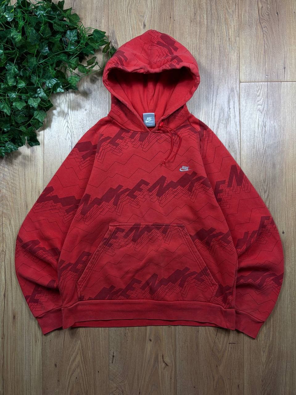 Nike 00’s NIKE MONOGRAM VINTAGE Y2K RARE HOODIE Size US S / EU 44-46 / 1 - 1 Thumbnail