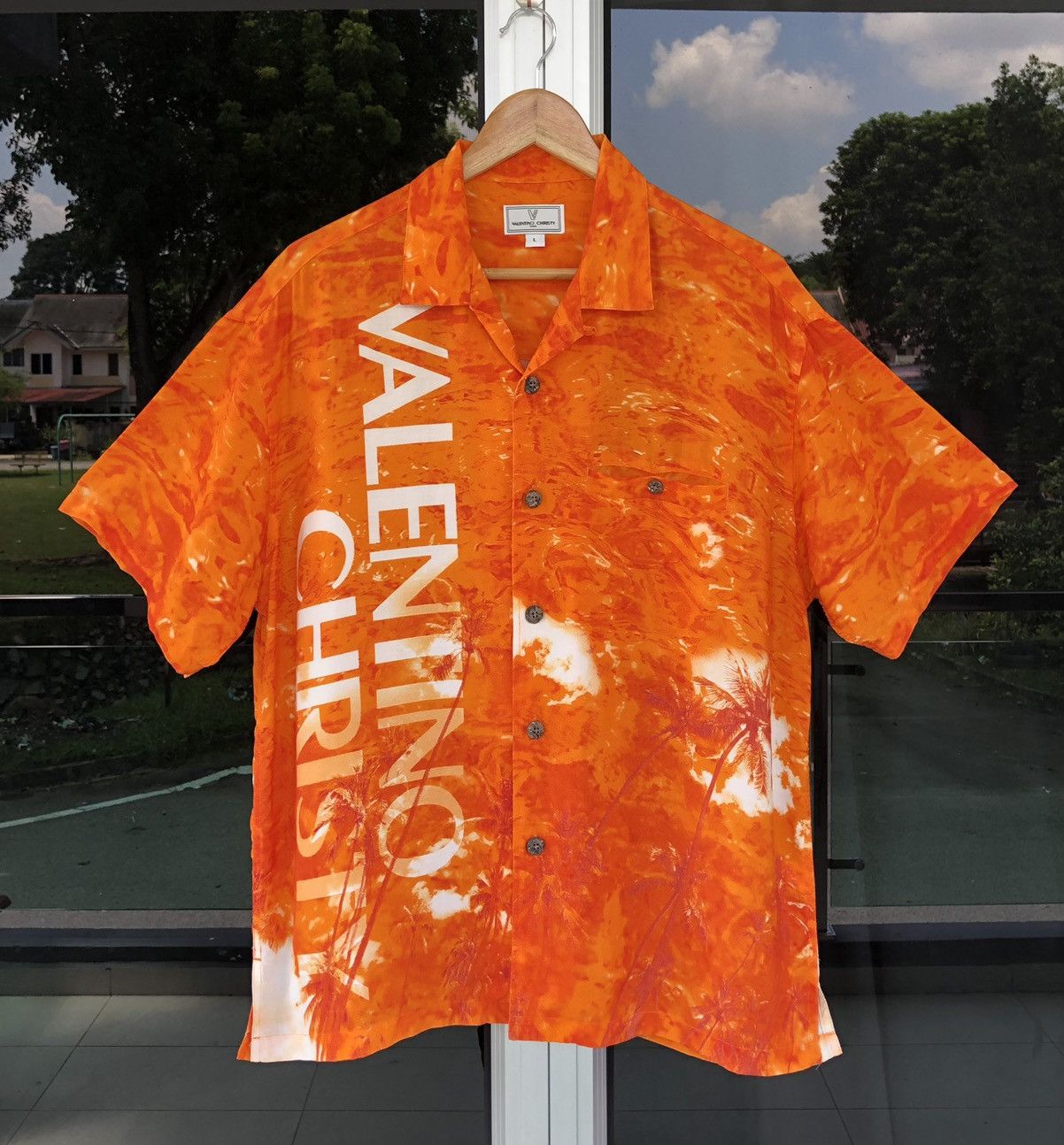 Valentino VALENTINO CHRISTY Volcano Hawaiian TieDye Rayon Short Sleeve Size US L / EU 52-54 / 3 - 4 Thumbnail