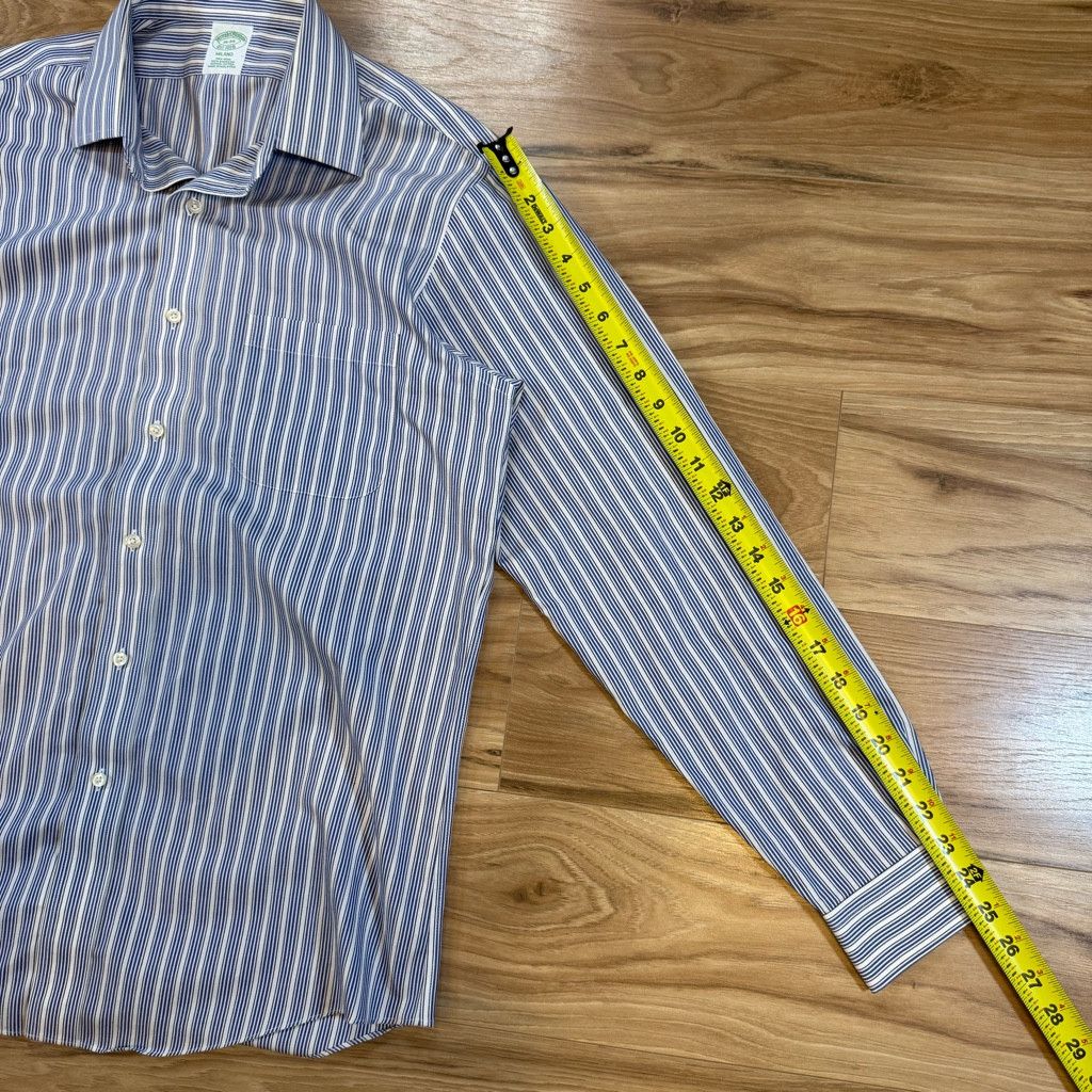 Brooks Brothers Brooks Brothers Men’s Milano Shirt 16/34 Blue Stripe Size 34S - 6 Thumbnail