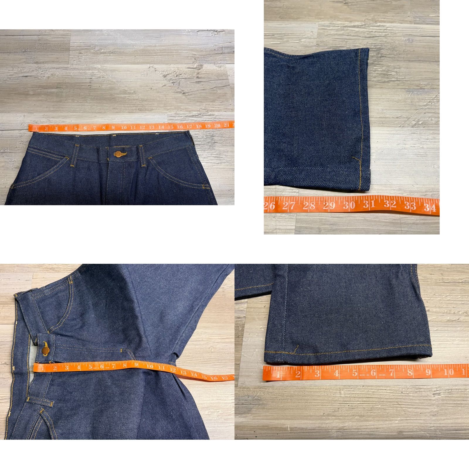 Denime VINTAGE BIG BEN Raw Denim Jeans Dark Indigo Workwear 34x32 NWT NOS Mens Size US 34 / EU 50 - 9 Thumbnail
