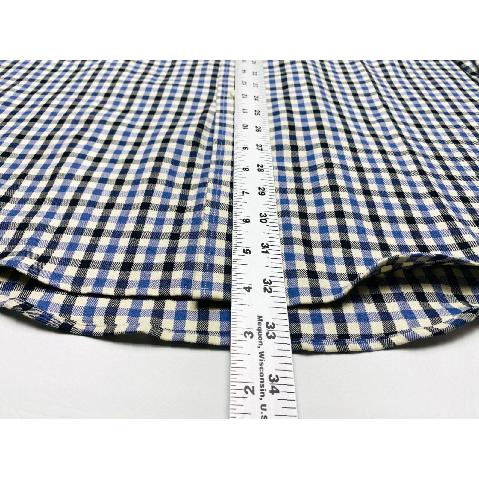 Lands' End NWT Lands' End Flannel Shirt Mens XL 17 Blue Check Button Up Long Sleeve Cotton Size US XL / EU 56 / 4 - 7 Thumbnail