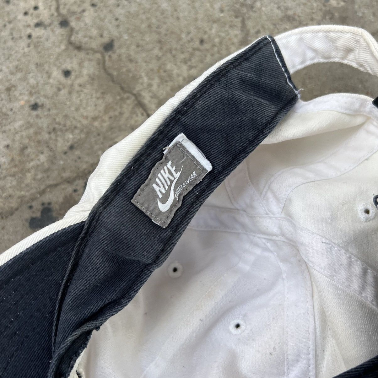 Nike × Vintage Vintage Nike Arch Spellout Hat 90s Swoosh White Black Cap Size ONE SIZE - 3 Thumbnail