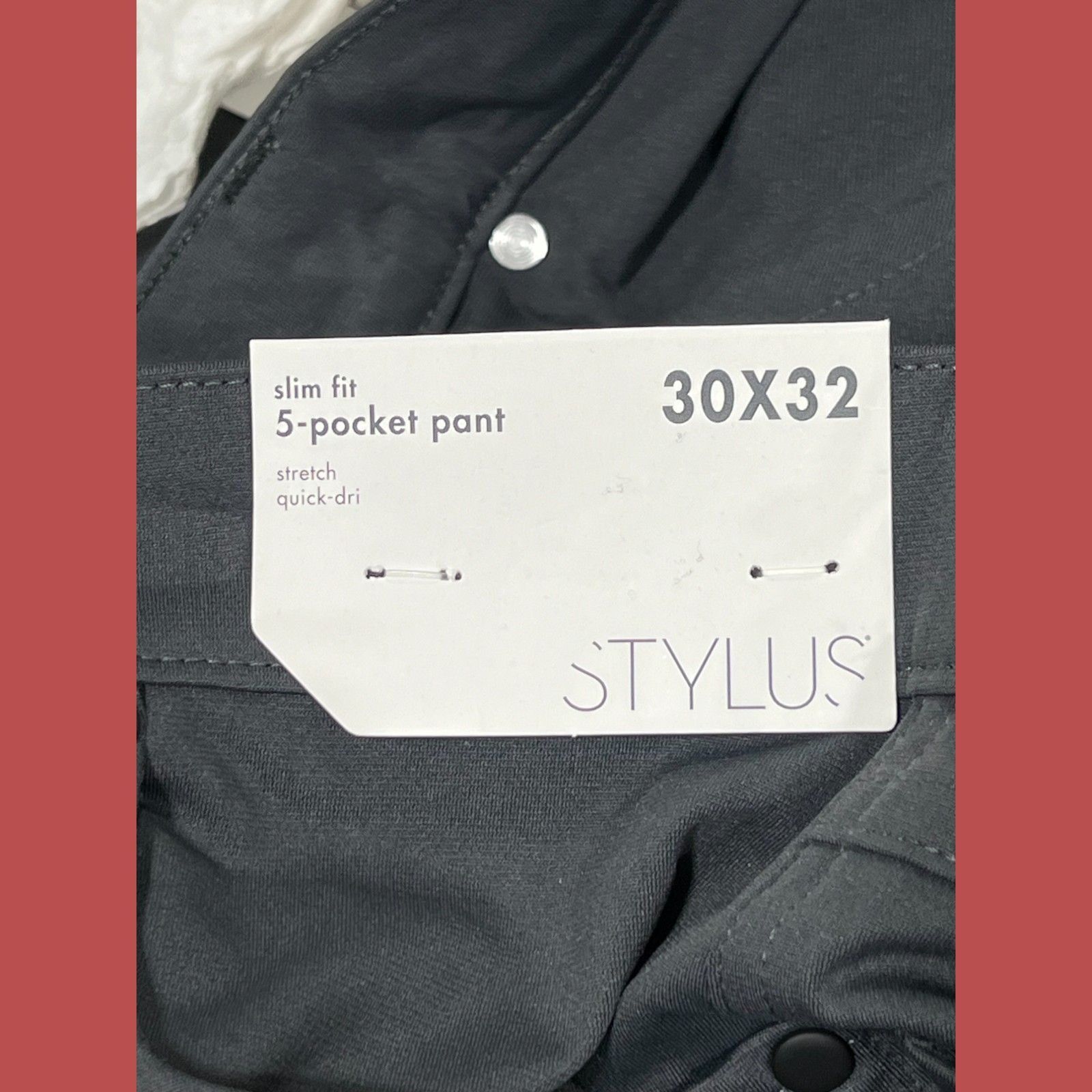Other Stylus - 5 Pockets Mens Slim Fit Flat front Pant - Gray - 3 Size US 30 / EU 46 - 12 Thumbnail