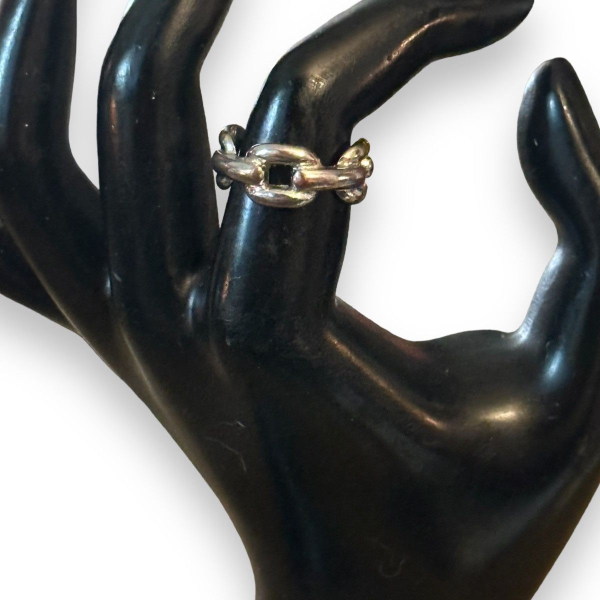 Other Silver tone chunky link ring Size ONE SIZE - 2 Thumbnail