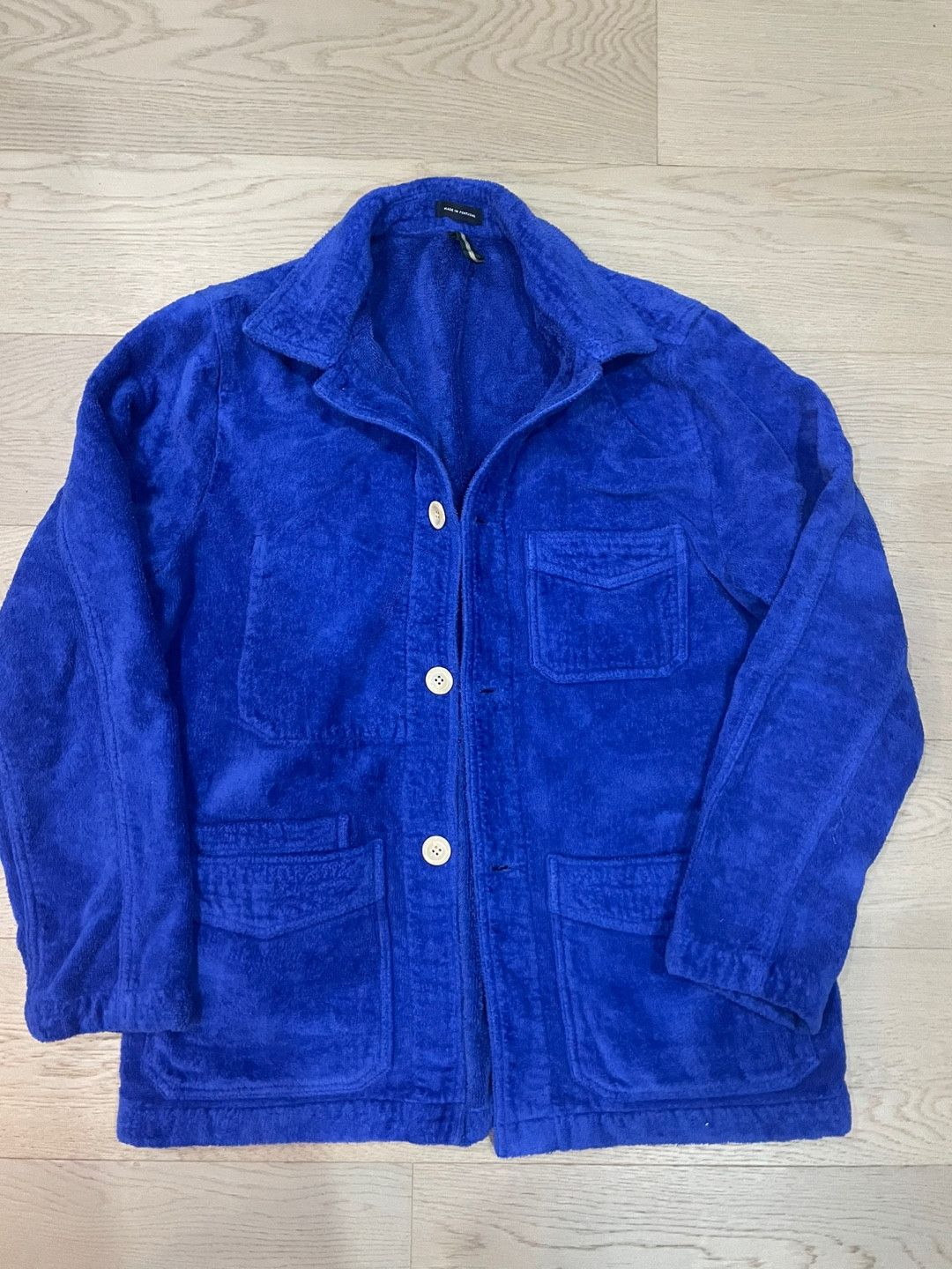 Drakes Drake's Blue 12 oz Terry Towelling 5 Pocket Chore Jacket -40 ...