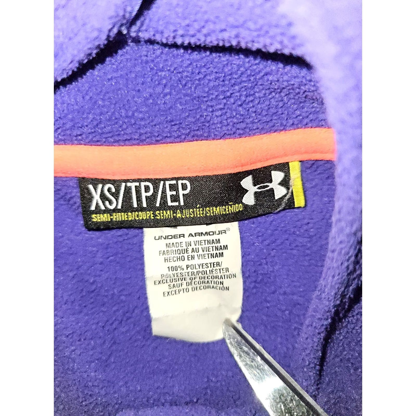 Under Armour Under Armour Pullover Womens XS Purple Fleece Half Zip Kangaroo Pocket Sweatshirt Size XS / US 0-2 / IT 36-38 - 4 Thumbnail