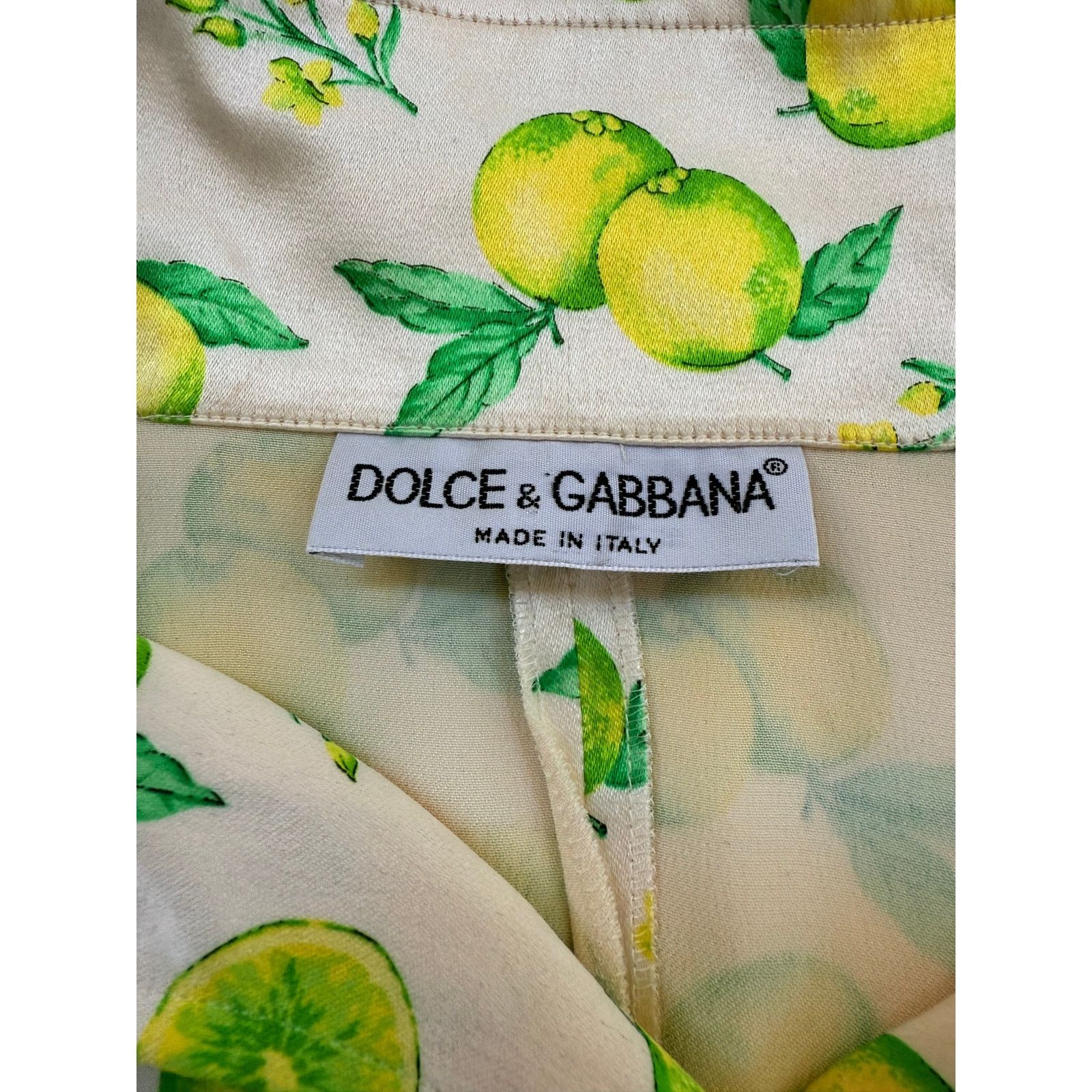 Dolce & Gabbana Dolce & Gabbana 1996 Citrus Print satin blouse. Size M / US 6-8 / IT 42-44 - 7 Thumbnail