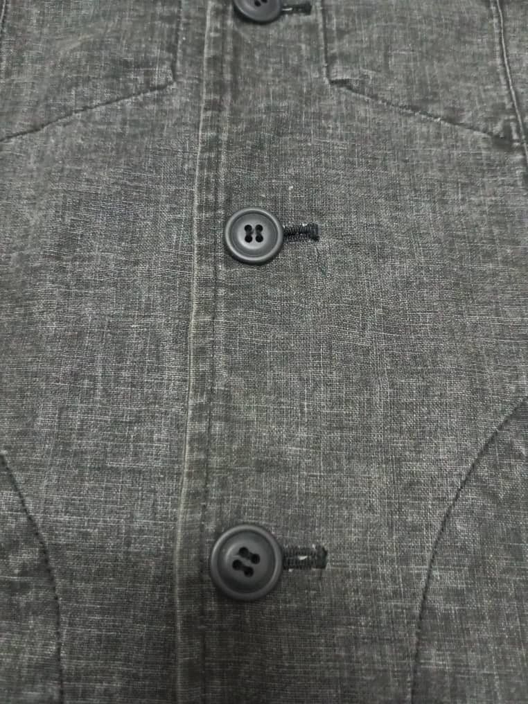Japanese Brand Rare 🔴 291295 = Homme Button Up Shell Linen Jacket Size US L / EU 52-54 / 3 - 7 Thumbnail