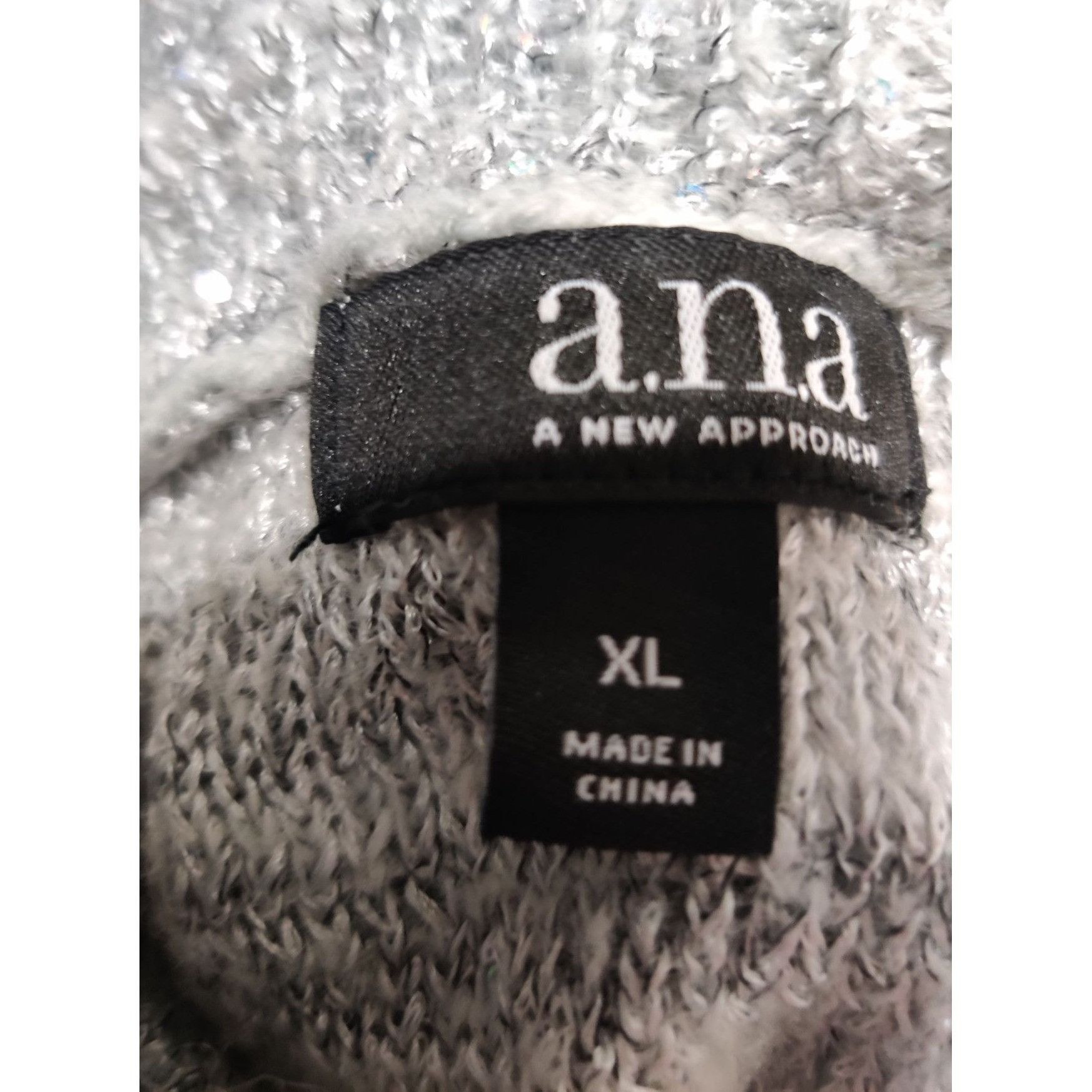 Other ANA XL Womens Sweater Silver Gray Knit Holographic Sequin Sc Size XL / US 12-14 / IT 48-50 - 7 Thumbnail