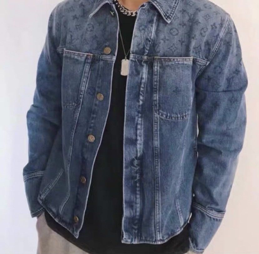 Louis Vuitton Louis Vuitton Navy Blue Logo Denim Jacket Size M / US 6-8 / IT 42-44 - 8 Thumbnail