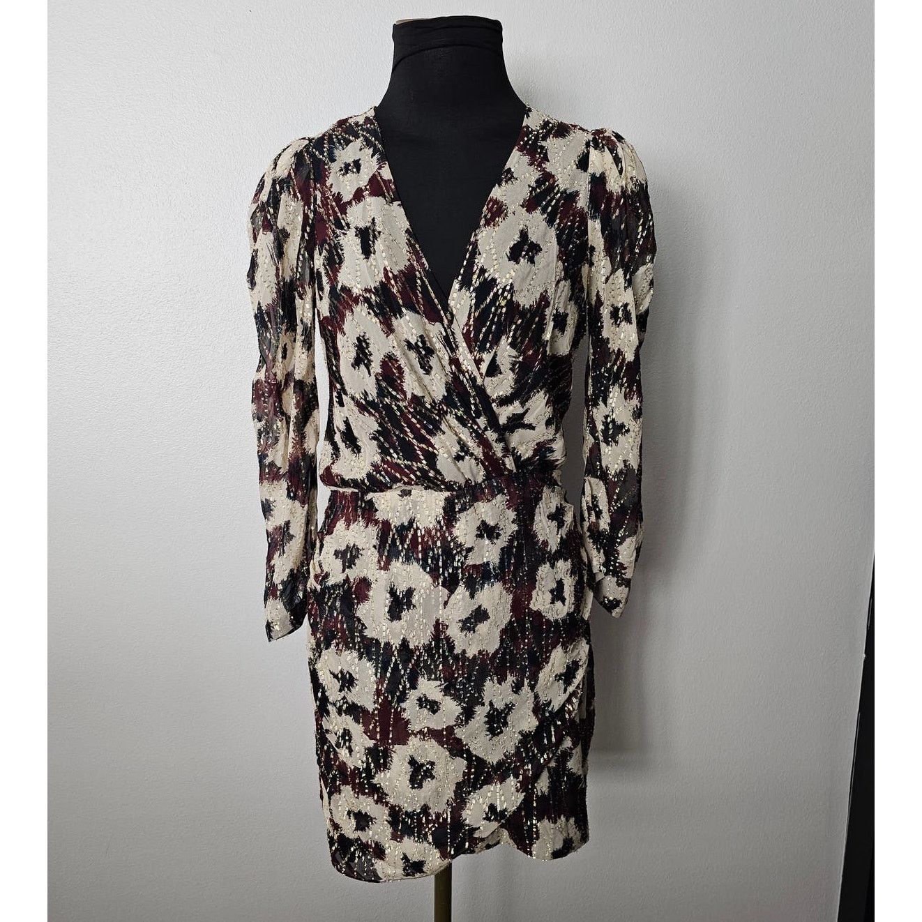 ba&sh ba&sh Kivy V-Neck Metallic Floral Mini Dress 1 4 S $495 Size S / US 4 / IT 40 - 4 Thumbnail