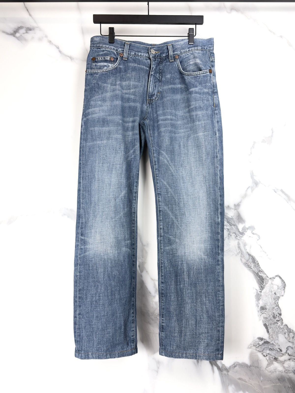 Gucci Gucci Tom Ford Vintage Whiskered Faded Blue Denim Jeans 