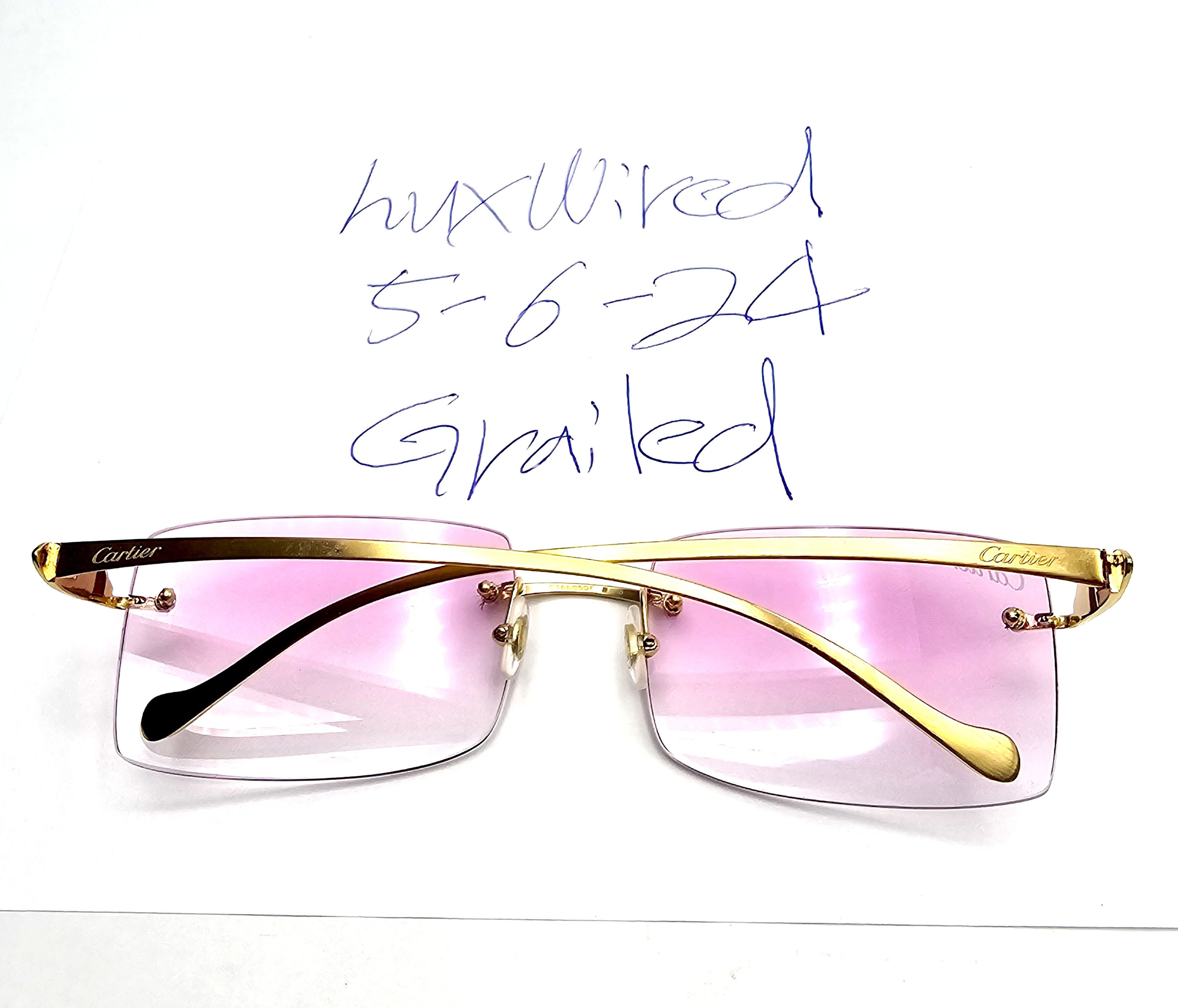 Cartier Cartier Rimless Custom Diamond Gold Sunglasses Size ONE SIZE - 21 Thumbnail