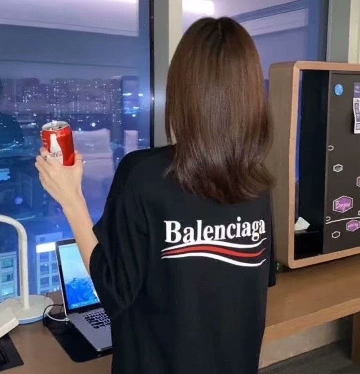 Balenciaga Balenciaga 2024 Black Logo Embroidered Cotton T-Shirt Size US M / EU 48-50 / 2 - 8 Thumbnail