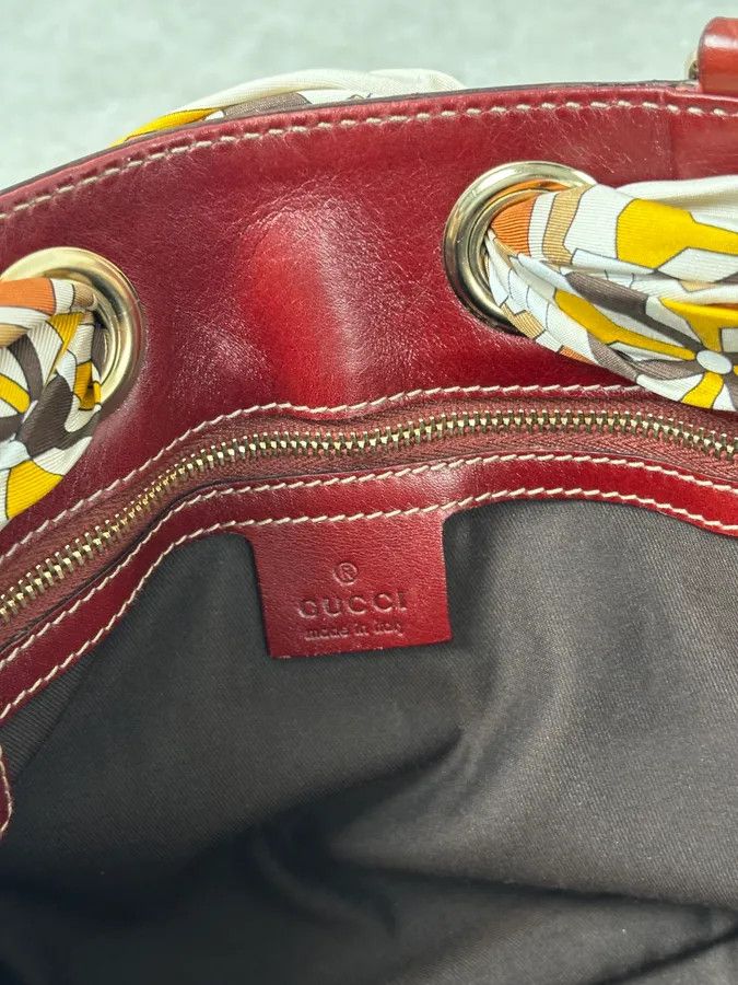 Gucci Gucci Burgundy Embroidered Beaded Canvas 85th Anniversary Positano Tote Bag Size ONE SIZE - 16 Thumbnail