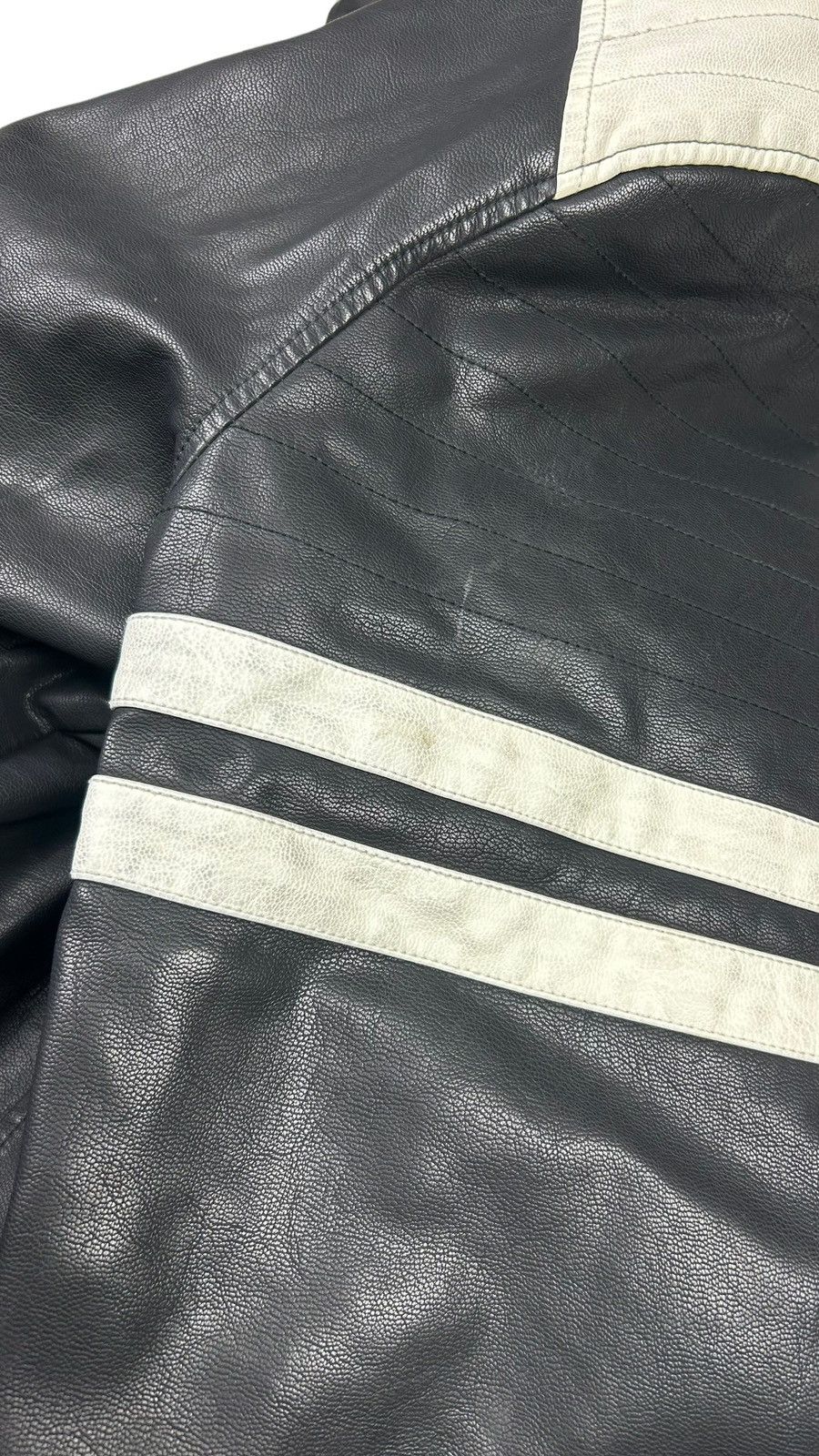Japanese Brand × Wilsons Leather Early 2000s Archival Wilson’s Leather Striped Moto Jacket Size US XL / EU 56 / 4 - 12 Thumbnail