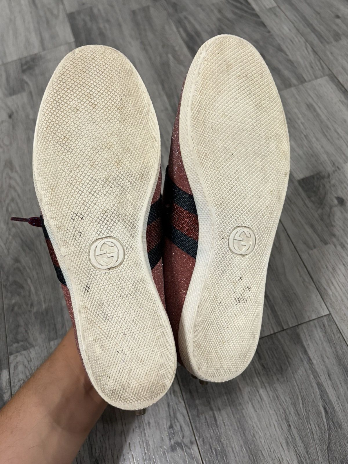 Gucci Gucci Bambi Pink Glitter Low-Top Sneakers Size US 6 / IT 36 - 12 Thumbnail