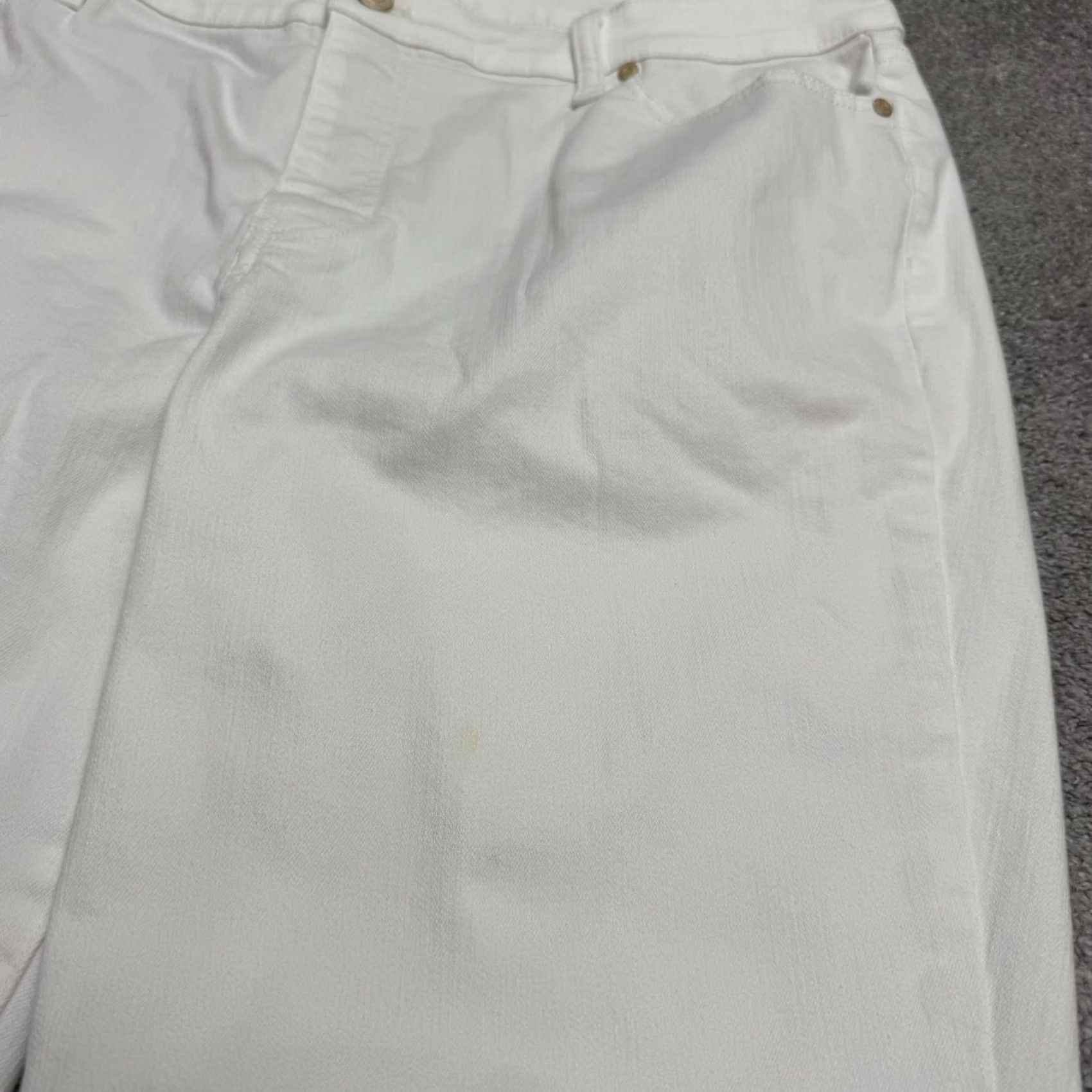 Talbots Talbots Flawless Slim Ankle Denim Jeans Womens 16 White Mid Rise Casual Stretch Shirt? Size 38" / US 16 / IT 52 - 6 Thumbnail