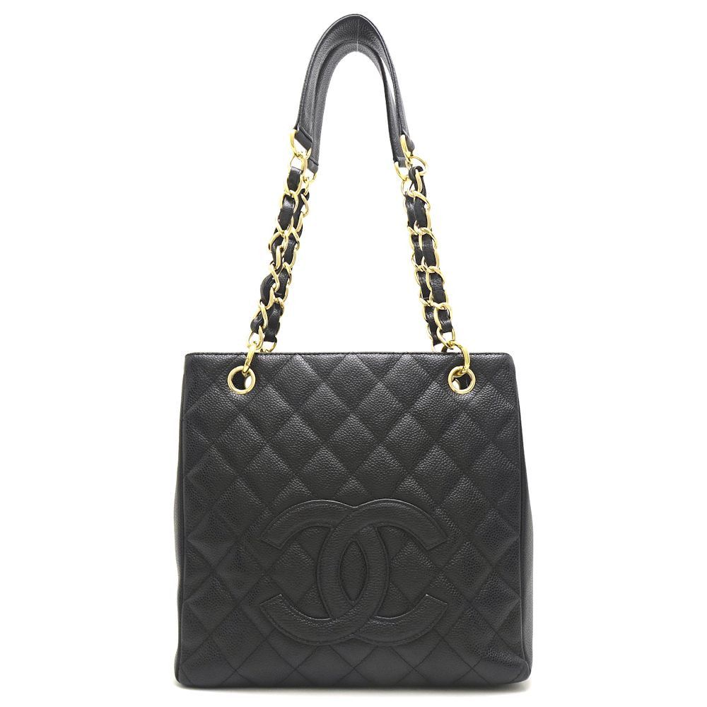 Chanel Matelasse Chain Tote Bag Caviar Skin Black
