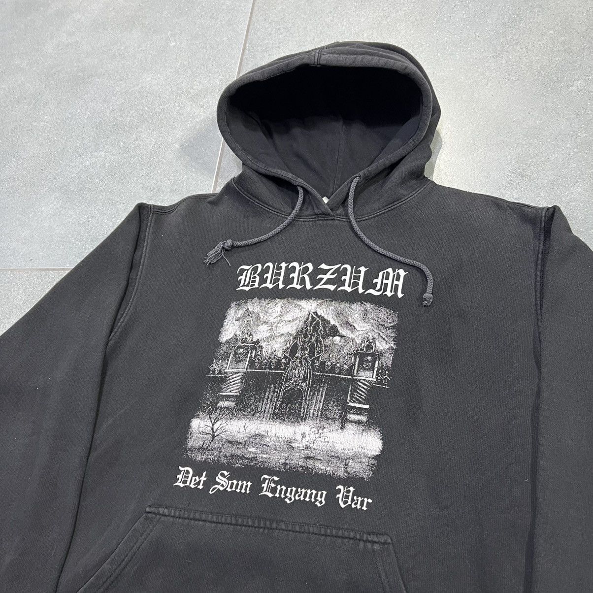 Vintage Vintage Black faded unique rare burzum black metal hoodie Size US L / EU 52-54 / 3 - 2 Thumbnail