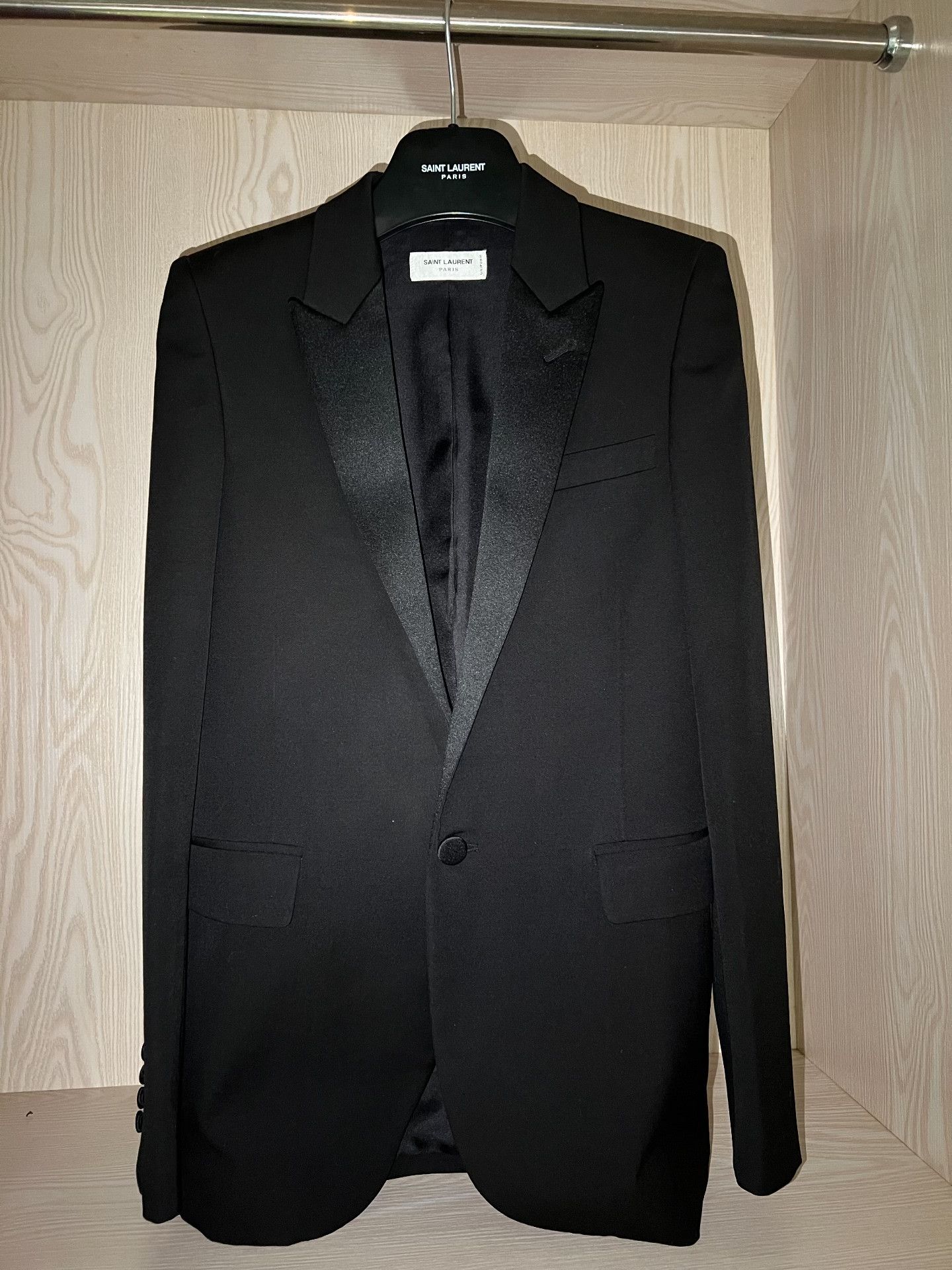 Saint Laurent Paris Saint Laurent 21FW Black Smoking Blazer Size US S / EU 44-46 / 1 - 1 Thumbnail