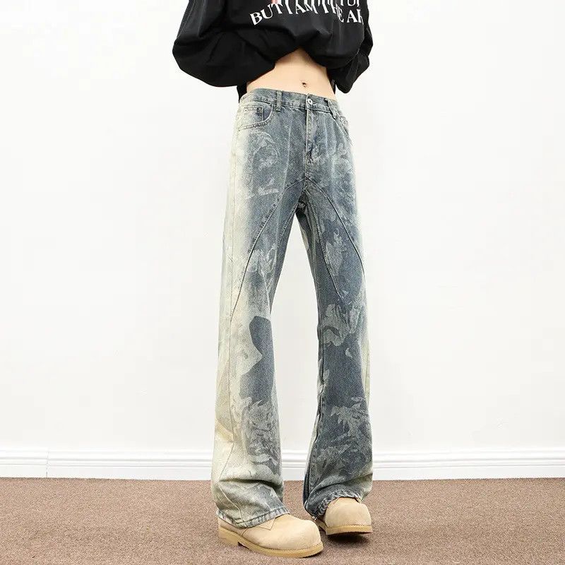 Japanese Brand × Jean Retro loose hip-hop straight leg micro flared jeans Size US 30 / EU 46 - 6 Thumbnail