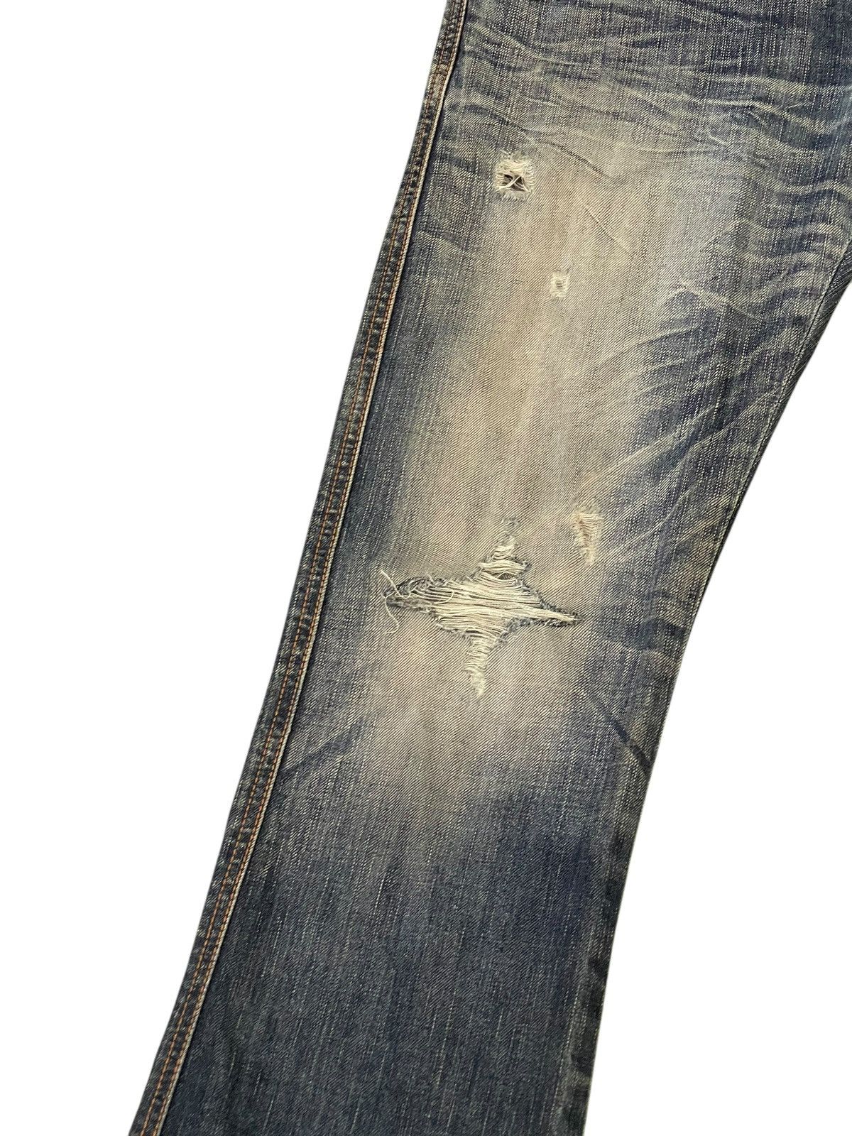 Edwin Flare Jeans Edwin Japan Faded Distress Boot Cut 7🟦 Size US 31 - 6 Thumbnail