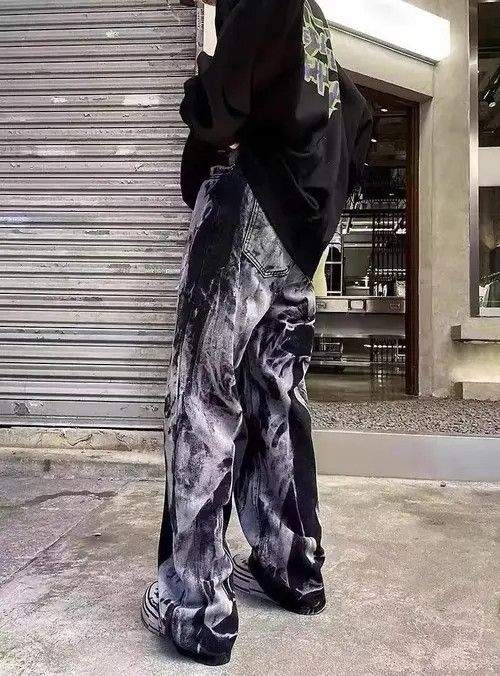 Other Tie Dye Washed Straight Wide Leg Pants Size US 31 - 4 Thumbnail