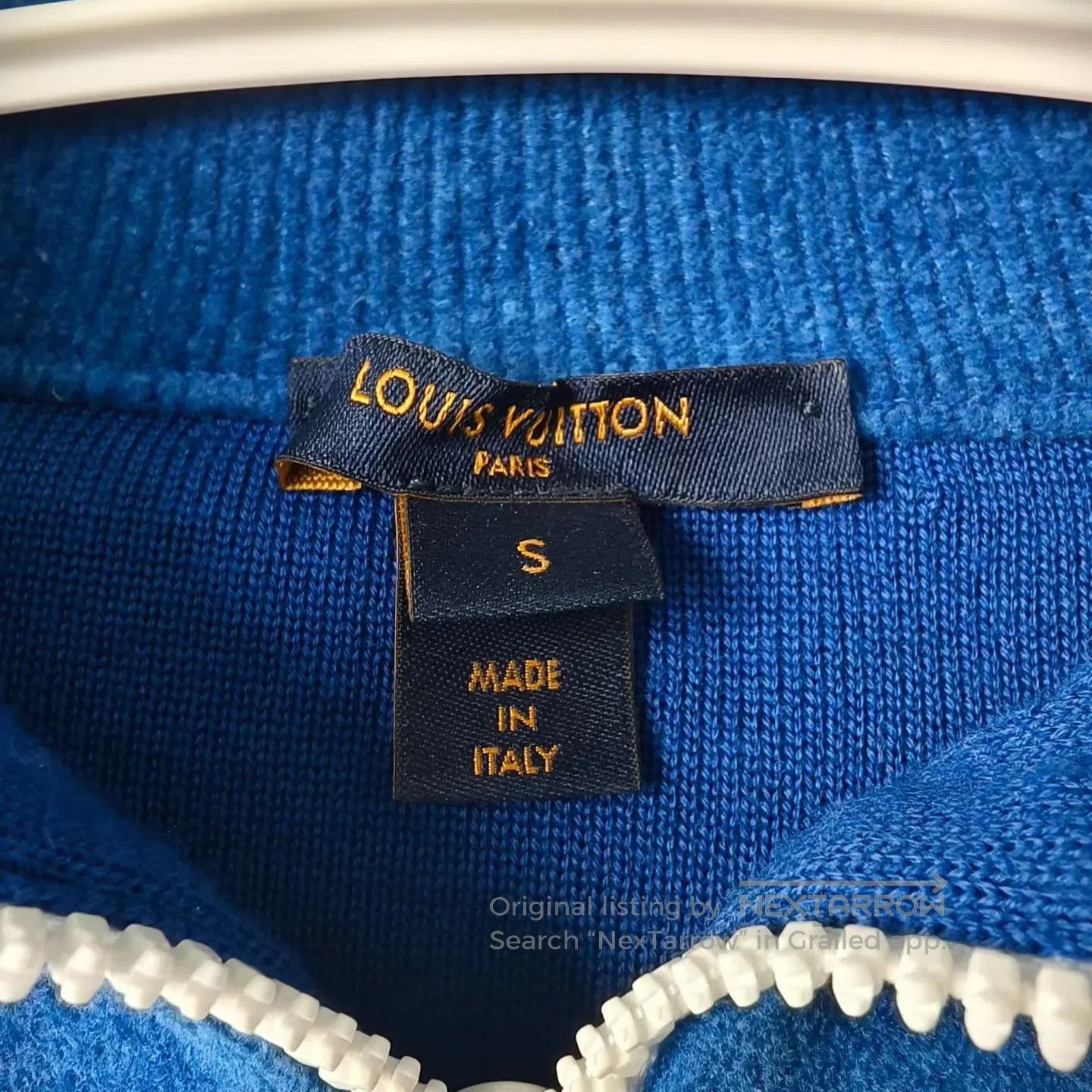 Louis Vuitton Louis Vuitton Blue Fleece Sailor Collar Half-Zip Top| Size S / US 4 / IT 40 - 4 Thumbnail