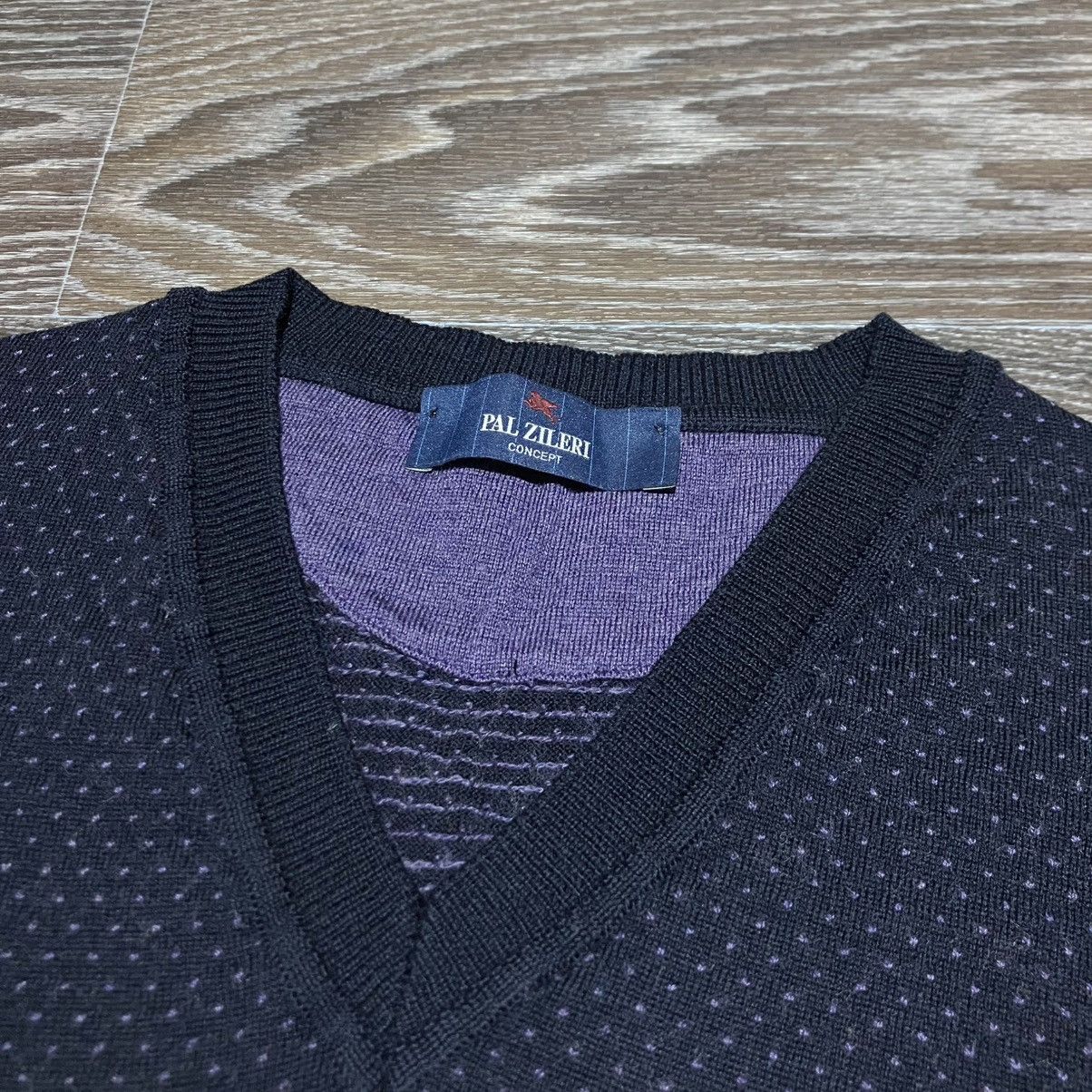 Pal Zileri PAL ZILERI Concept Overall Pattern V-neck Wool Sweater Size US S / EU 44-46 / 1 - 4 Thumbnail
