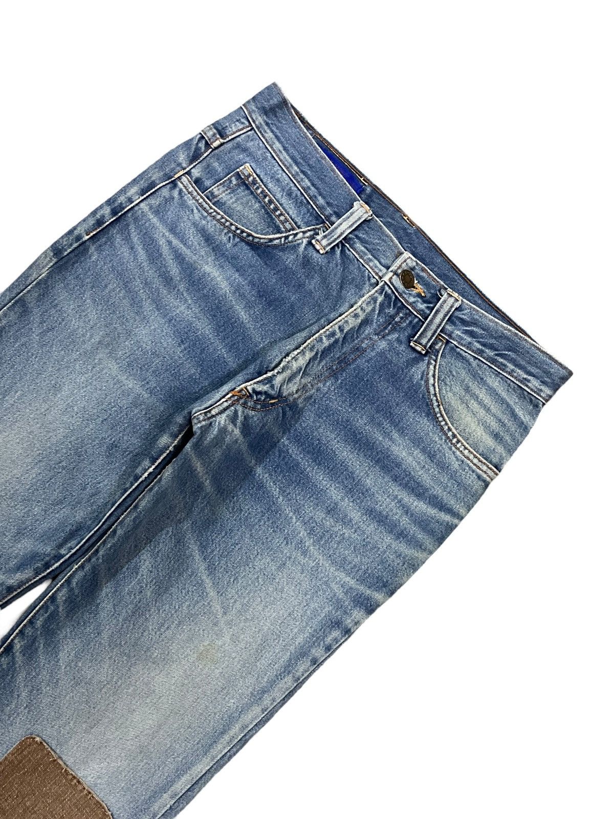 Kapital Vintage Japanese Brand Blue Wash Knee Patches Straight Jeans Size US 29 - 4 Thumbnail