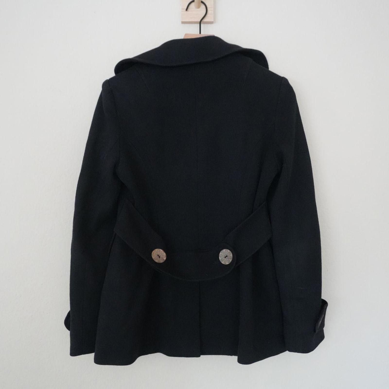 Other Nanette Lepore Pea Coat Women's L Black Sea Side Cotton Size L / US 10 / IT 46 - 5 Thumbnail