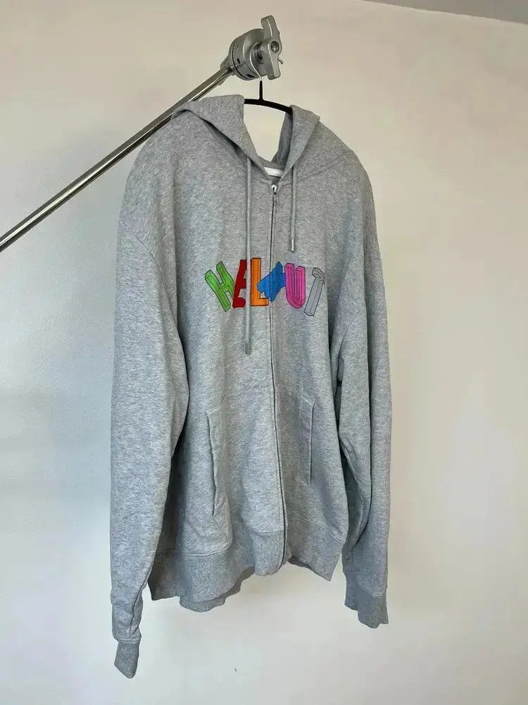 Helmut Lang Helmut Lang logo printing zip-up hoodie-2505 Size US XL / EU 56 / 4 - 2 Thumbnail