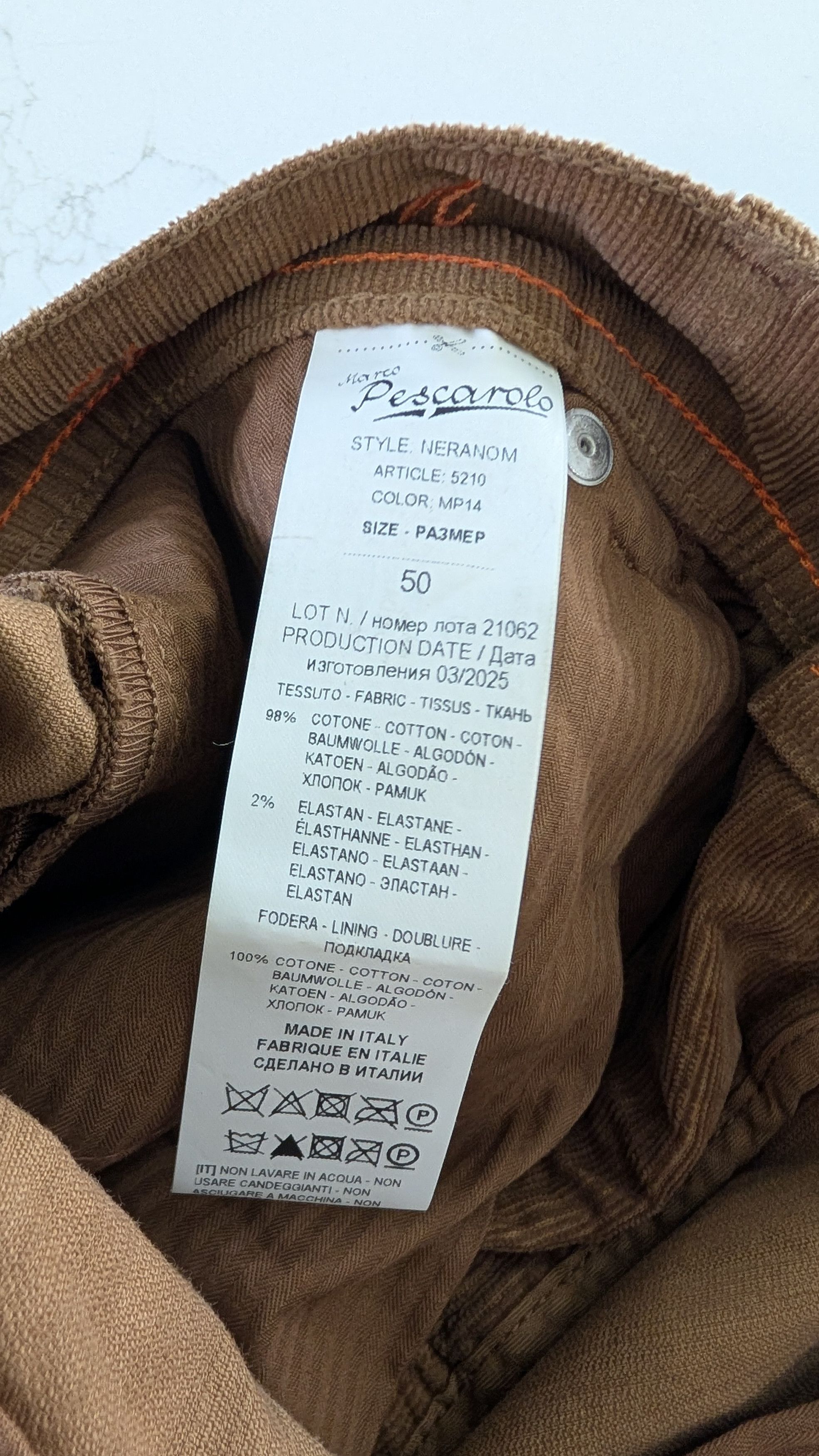 Marco Pescarolo Marco Pescarolo NERANOM Corduroy Pants Brown Size 50 IT Size US 34 / EU 50 - 6 Thumbnail
