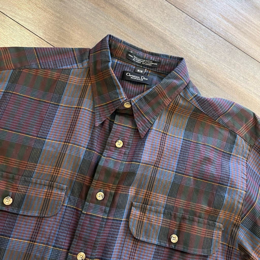 Christian Dior Monsieur Christian Dior Monsieur Vintage Plaid Buttonup Shirt Men Med Size US M / EU 48-50 / 2 - 2 Thumbnail