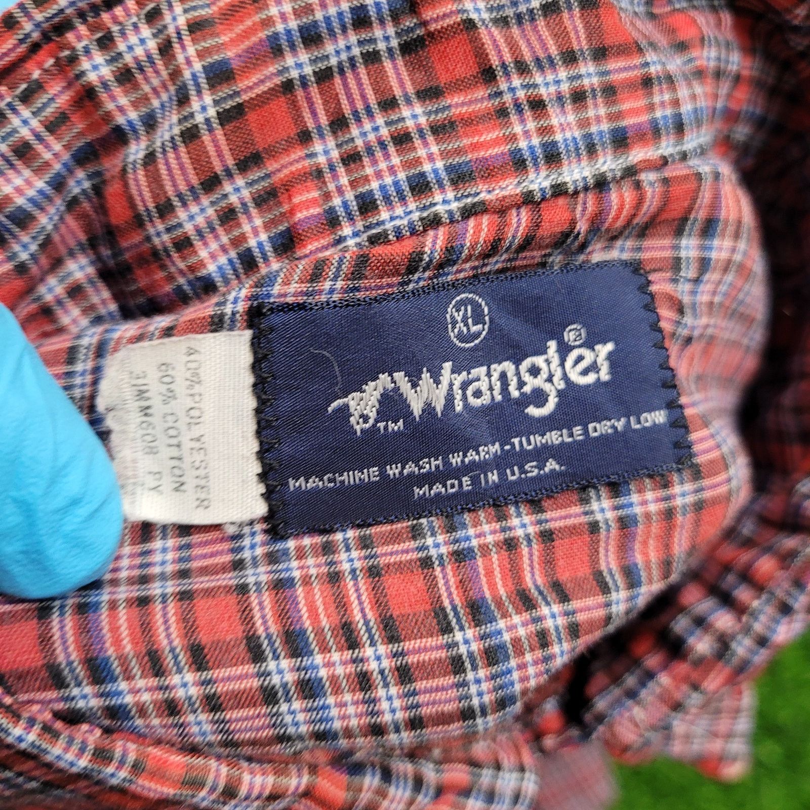 Wrangler VTG 80s Wrangler Pearl Snap Western Shirt Mens XL USA Plaid Size US XL / EU 56 / 4 - 14 Thumbnail