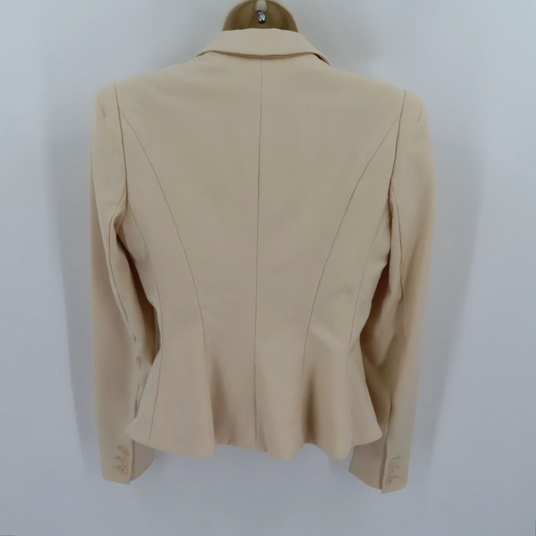 Rebecca Taylor Rebecca Taylor Blazer Women 4 Solid Beige Collared One Button Suit Jacket Blazer Coat Size S / US 4 / IT 40 - 4 Thumbnail