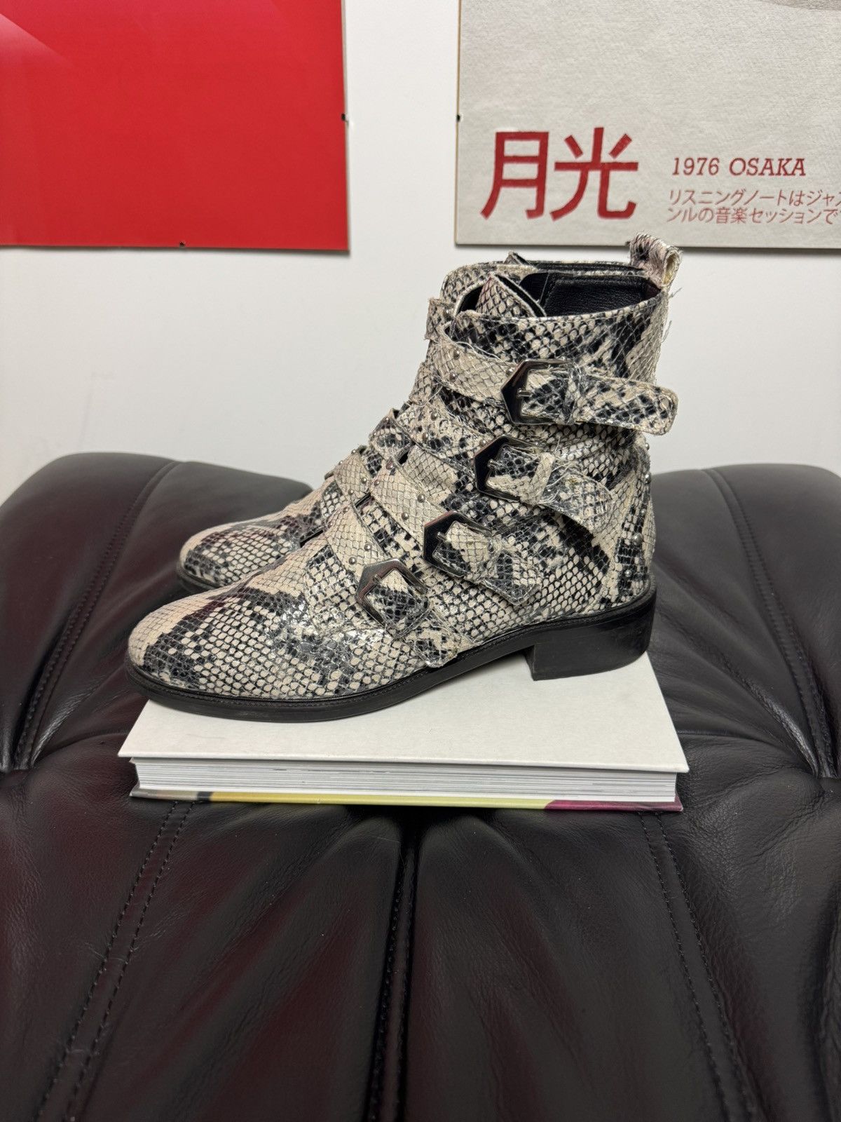 GBX × Vintage Vintage 90s Y2K Streetwear Chunky Leather Boots