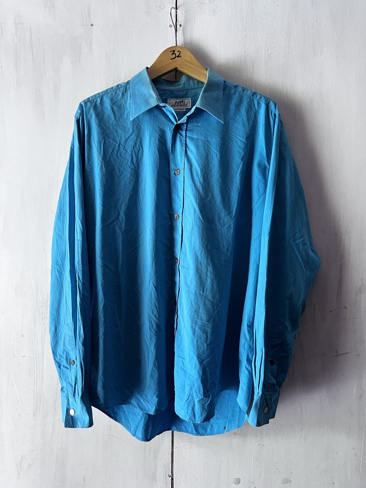 Hermes VINTAGE HERMES BUTTON SHRIT Size US XL / EU 56 / 4 - 1 Thumbnail
