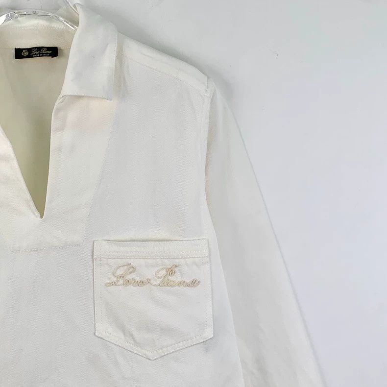Loro Piana LORO PIANA White pocket logo letter embroidery cotton long Size XS / US 0-2 / IT 36-38 - 3 Thumbnail