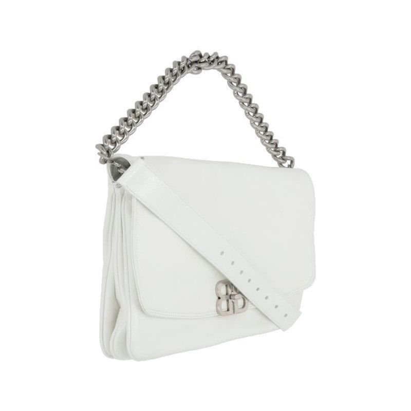Balenciaga o1tr1nto1225 Size: OS / BB Soft Flap Bag Large in White Size ONE SIZE - 2 Thumbnail